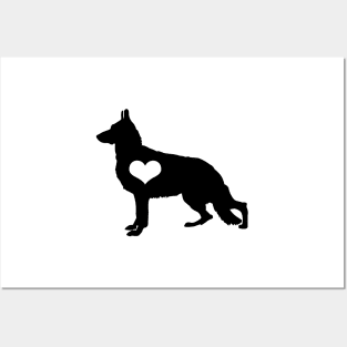 German Shepherd Heart Dog Breed Posters and Art